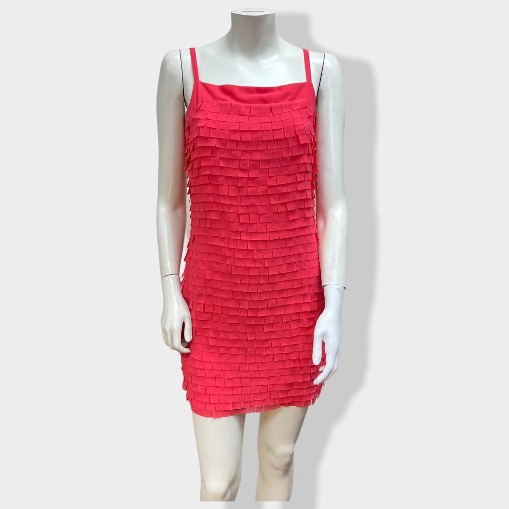 ECRU Dark Pink Sleeveless Fringe Dress
